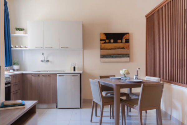 The Blubay Suite with a fully equipped kitchenette