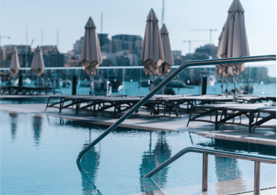Azur hotel's Aqua luna an image of a beautiful pool in azur hotel